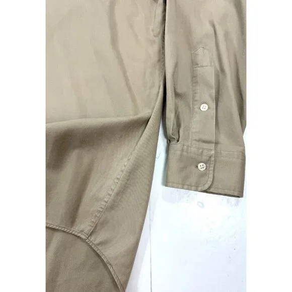 Vintage Polo Ralph Lauren Shirt Mens Size Large Postboy Band Collar Khaki 90s